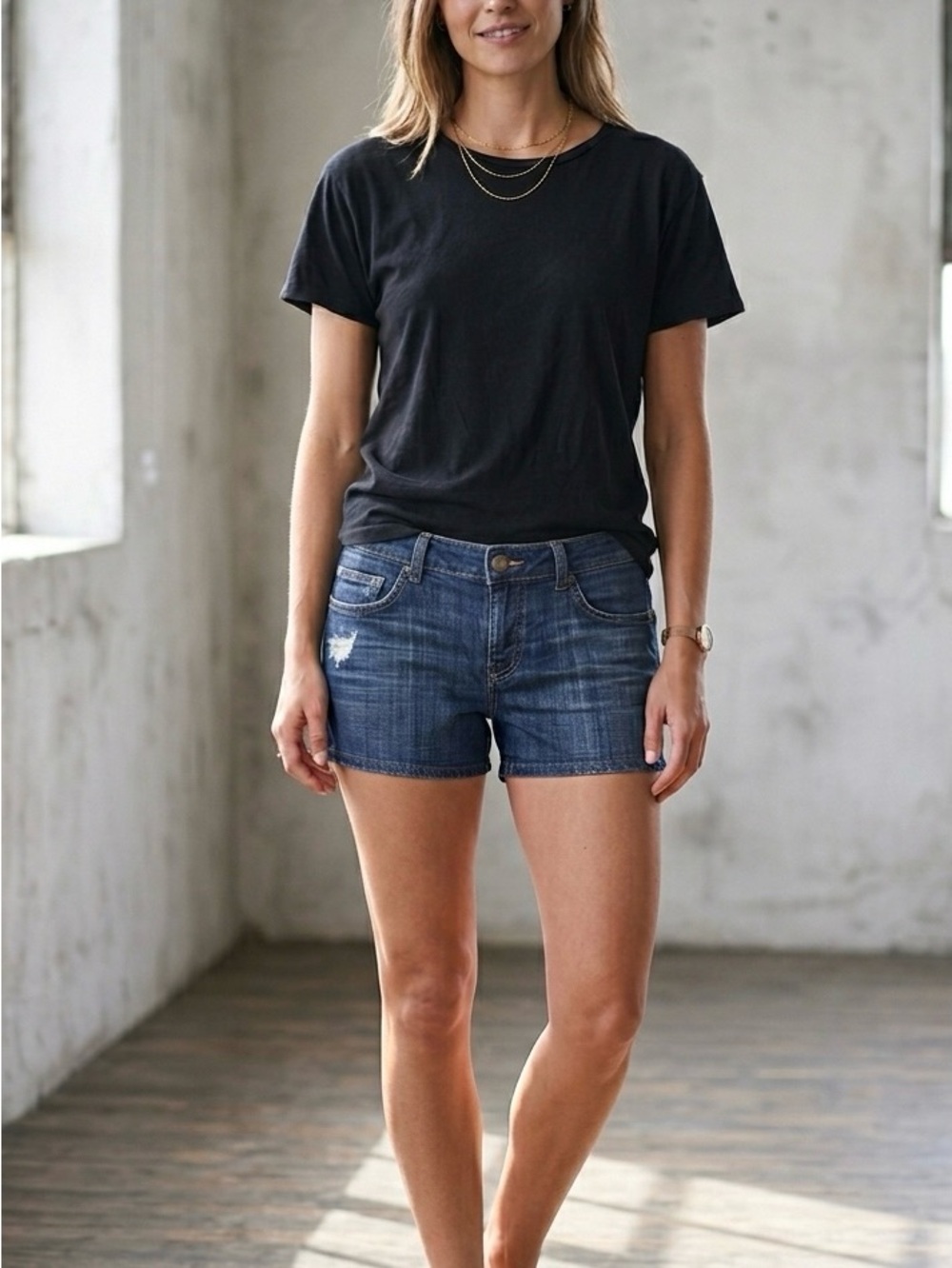 Rich &‎ Skinny Dark Blue Denim Jean Shorts